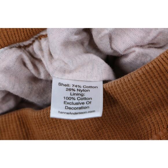 Hanna Andersson Baby/Toddler Pants Size 75 Brown Lined Cotton Pull-On Joggers - Picture 4 of 8